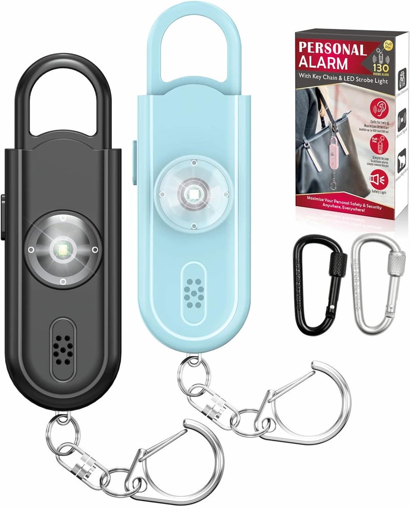VIGOROAD Safe Sound Personal Alarm, 2 Pack 130 dB Loud Siren Song Emergency Security Alarm Keychain with Strobe LED Light, Personal Sound Safety Siren for Women, Men, Children, Elderly - Image 1